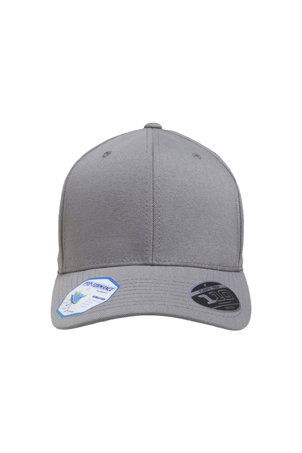 Flexfit Hats 110C Mens Moisture Wicking Adjustable Hat Grey Flat Front