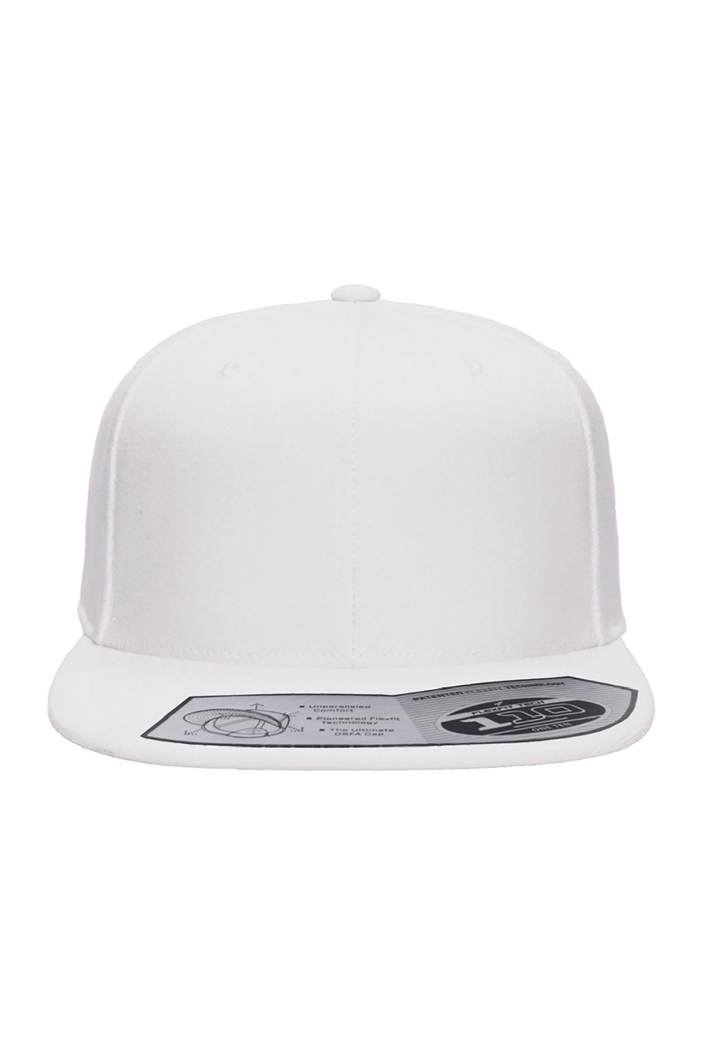 Flexfit Hats 110F/110FT Mens Adjustable Hat White Flat Front