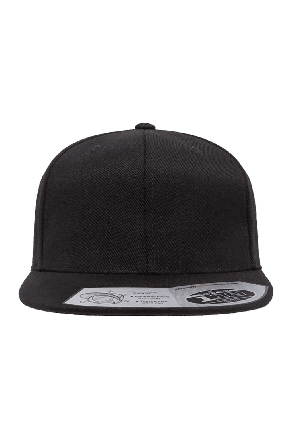 Flexfit Hats 110F/110FT Mens Adjustable Hat Black Flat Front