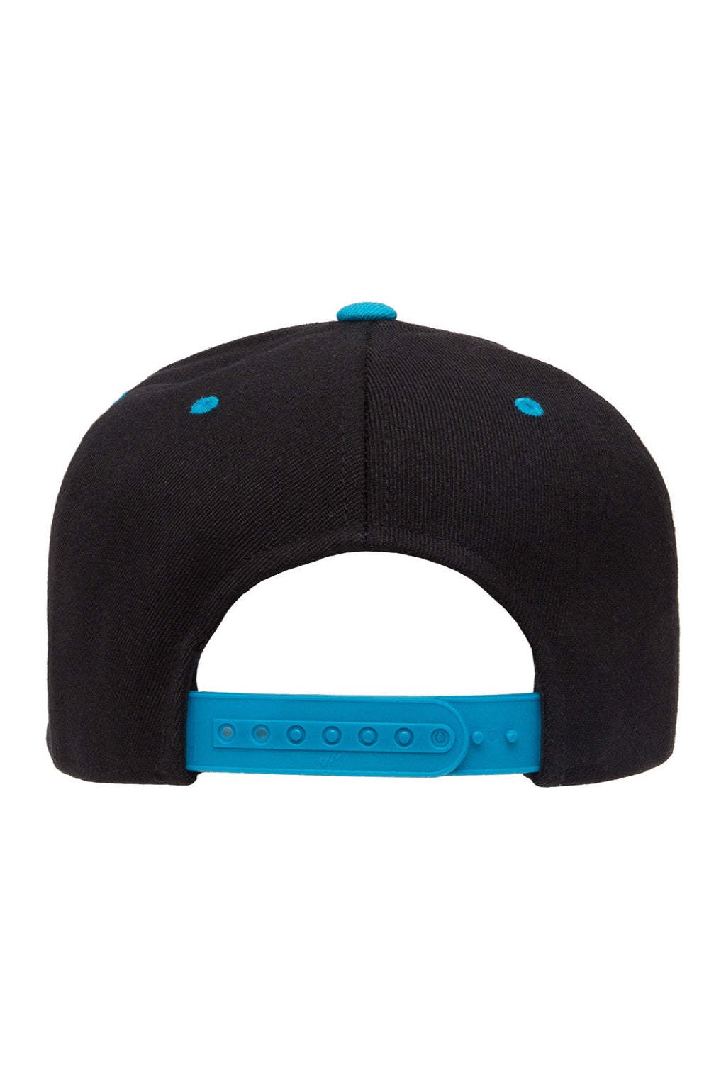 Flexfit Hats 110F/110FT Mens Adjustable Hat Black/Teal Blue Flat Back
