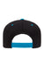 Flexfit Hats 110F/110FT Mens Adjustable Hat Black/Teal Blue Flat Back