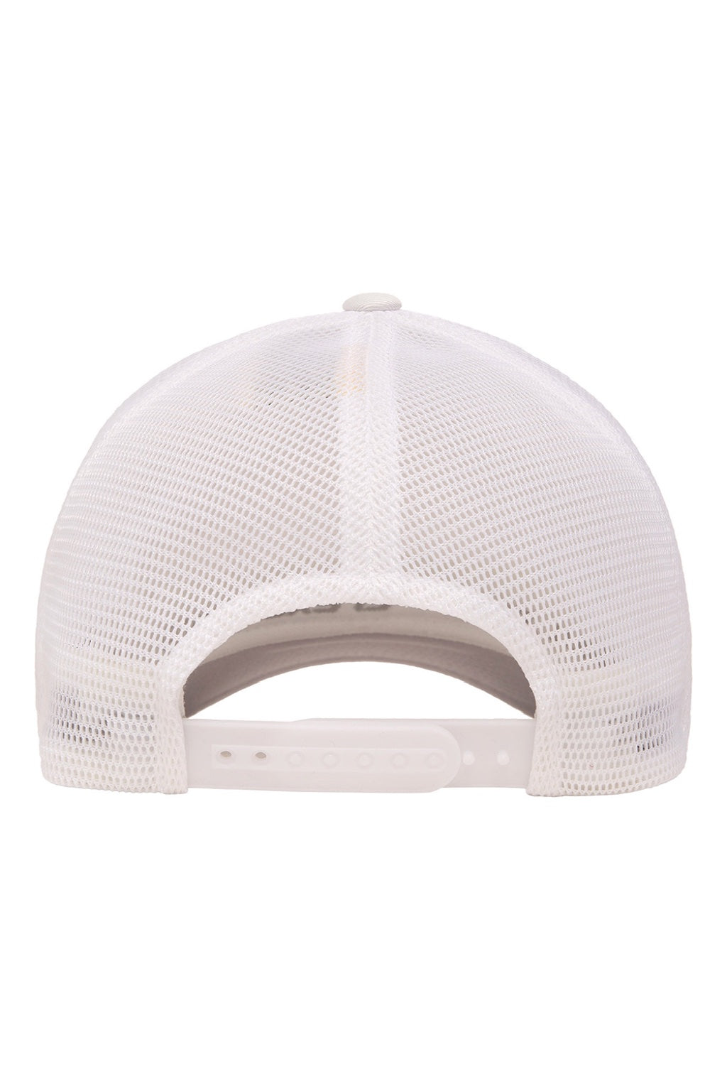 Flexfit Hats 110M/110MT Mens Mesh Snapback Trucker Hat White Flat Back
