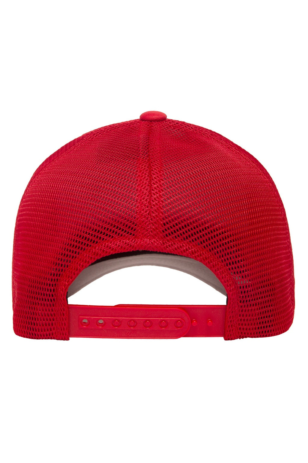 Flexfit Hats 110M/110MT Mens Mesh Snapback Trucker Hat Red Flat Back