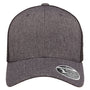 Flexfit Hats Mens Mesh Snapback Trucker Hat - Charcoal Grey Melange/Black