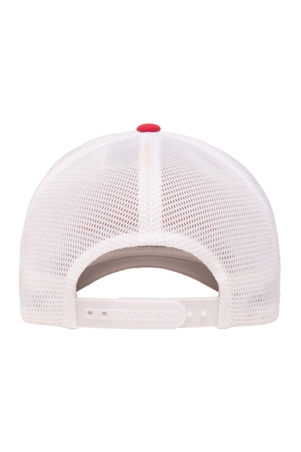 Flexfit Hats 110M/110MT Mens Mesh Snapback Trucker Hat Red/White Flat Back