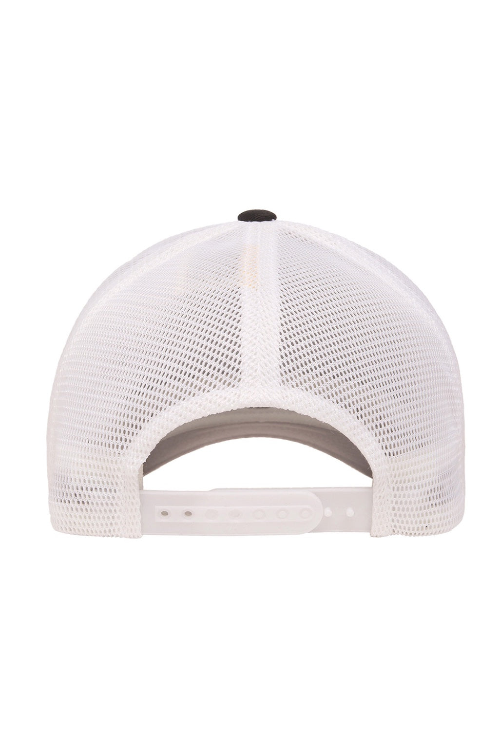 Flexfit Hats 110M/110MT Mens Mesh Snapback Trucker Hat Black/White Flat Back