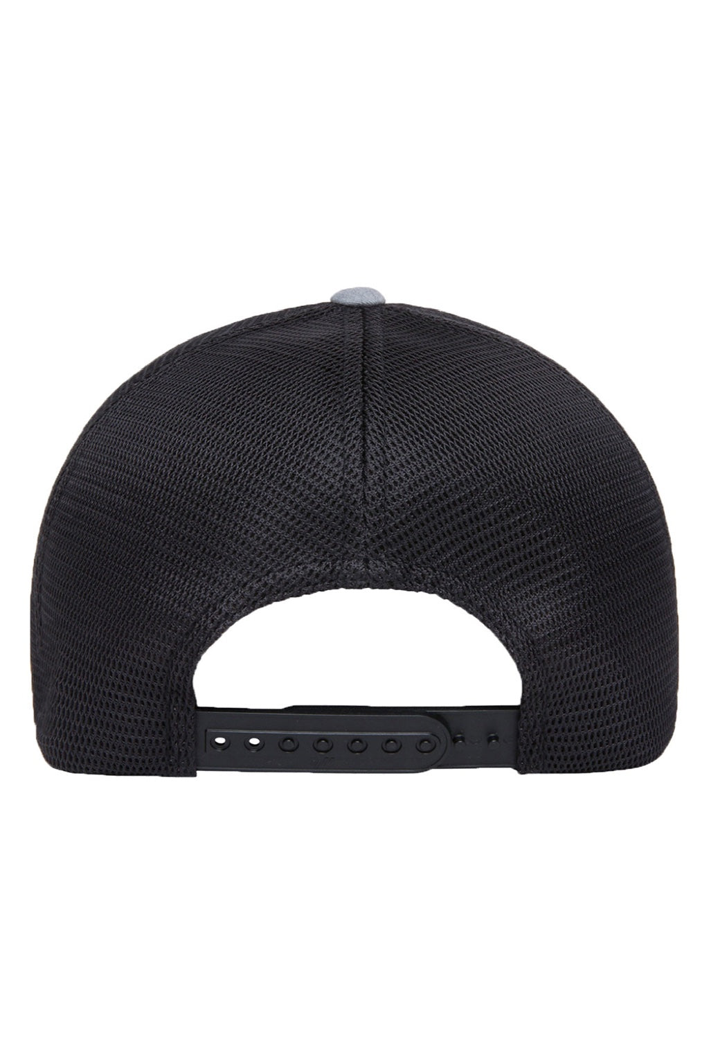 Flexfit Hats 110M/110MT Mens Mesh Snapback Trucker Hat Heather Grey/Black Flat Back