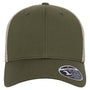 Flexfit Hats Mens Mesh Snapback Trucker Hat - Olive Green/Khaki