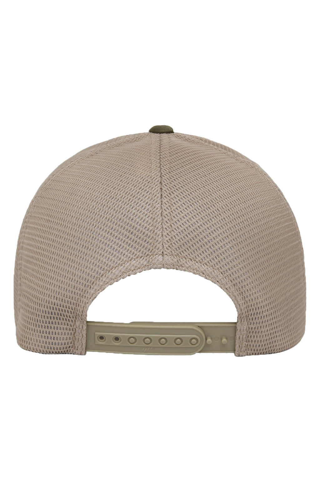 Flexfit Hats 110M/110MT Mens Mesh Snapback Trucker Hat Olive Green/Khaki Flat Back