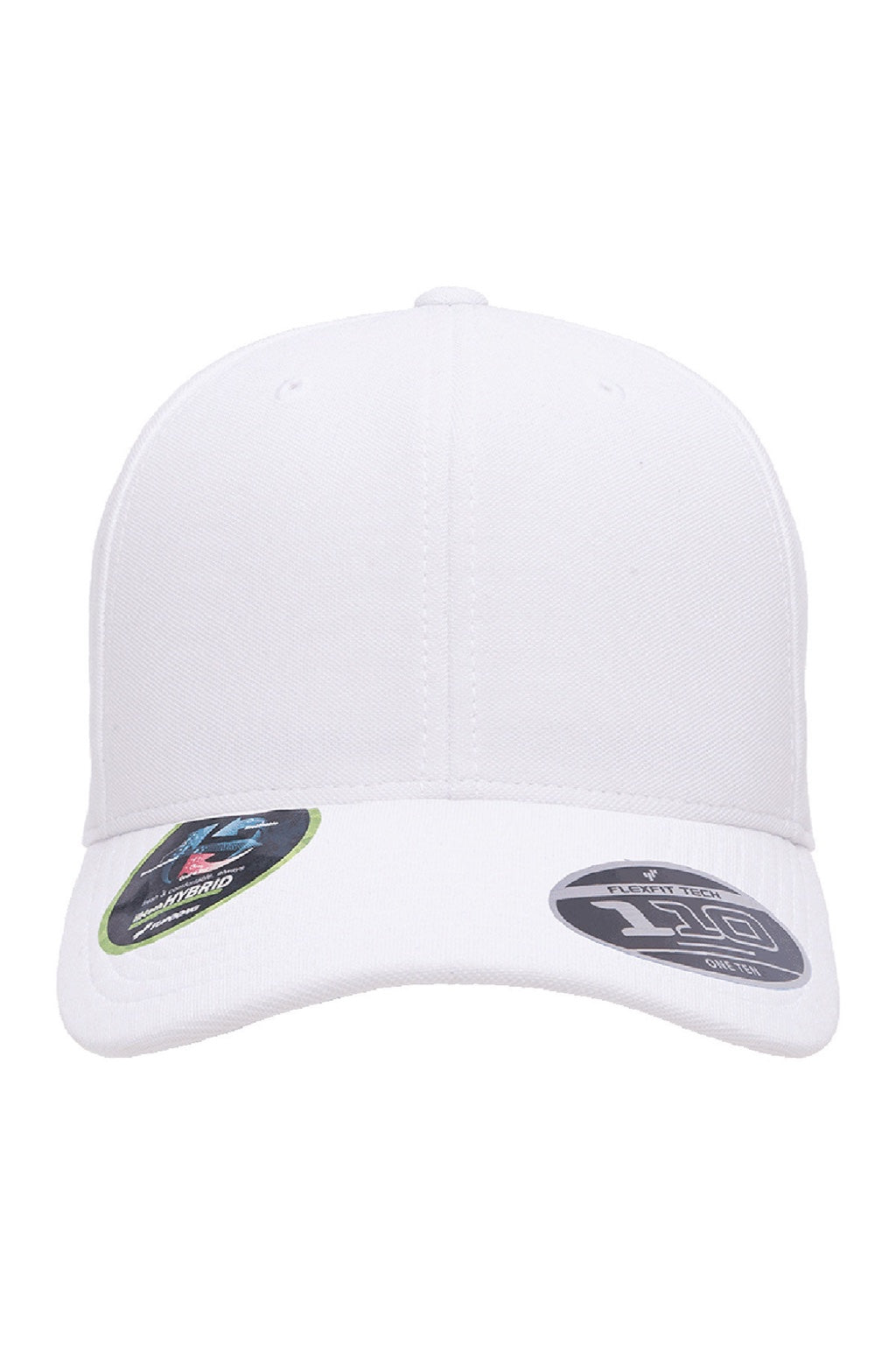 Flexfit Hats 110P Mens Cool & Dry Moisture Wicking Adjustable Hat White Flat Front