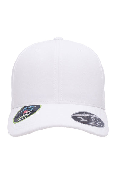 Flexfit Hats 110P Mens Cool & Dry Moisture Wicking Adjustable Hat White Flat Front