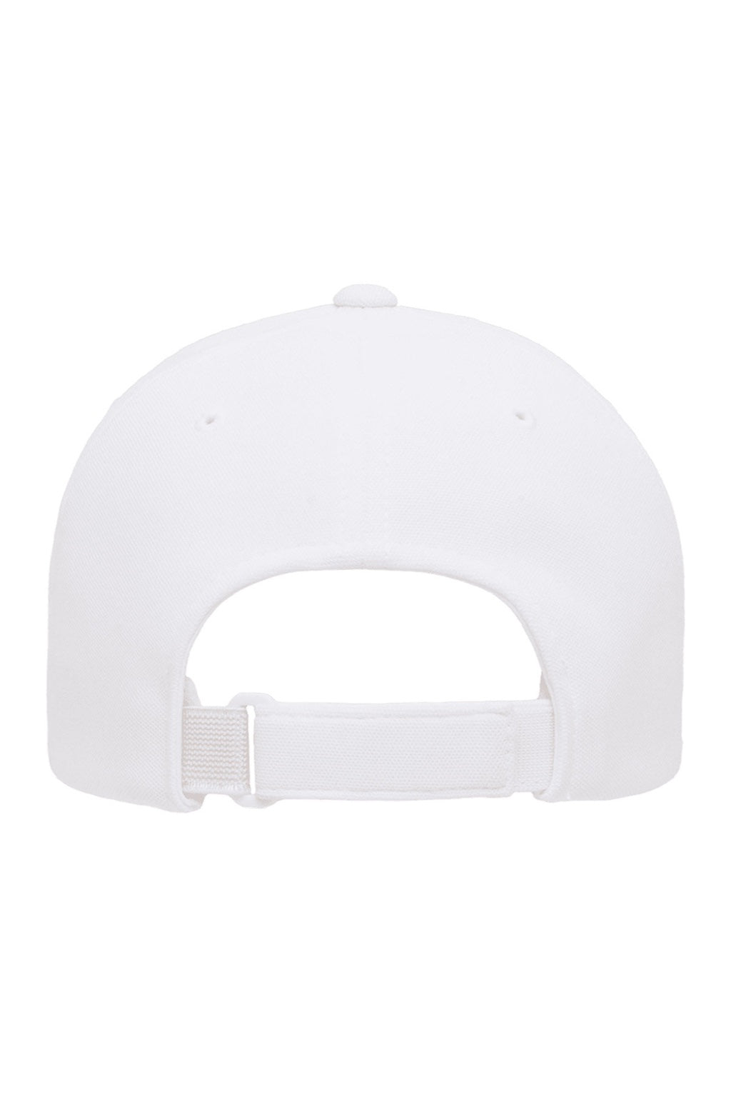 Flexfit Hats 110P Mens Cool & Dry Moisture Wicking Adjustable Hat White Flat Back