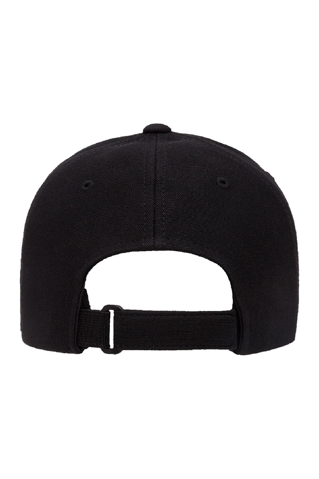 Flexfit Hats 110P Mens Cool & Dry Moisture Wicking Adjustable Hat Black Flat Back