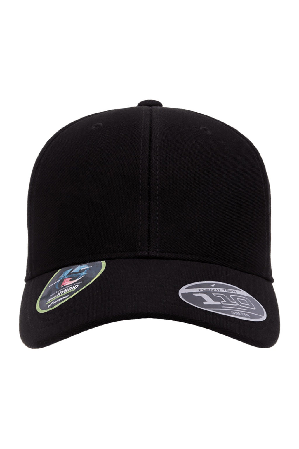 Flexfit Hats 110P Mens Cool & Dry Moisture Wicking Adjustable Hat Black Flat Front
