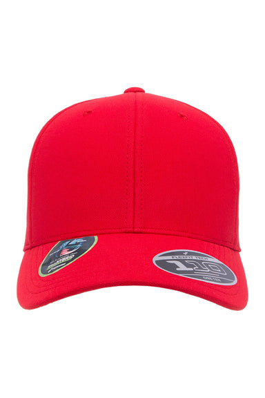 Flexfit Hats 110P Mens Cool & Dry Moisture Wicking Adjustable Hat Red Flat Front