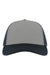 Atlantis Hats RAPPER Mens Sustainable Canvas Adjustable Hat Grey/Navy Blue Flat Front