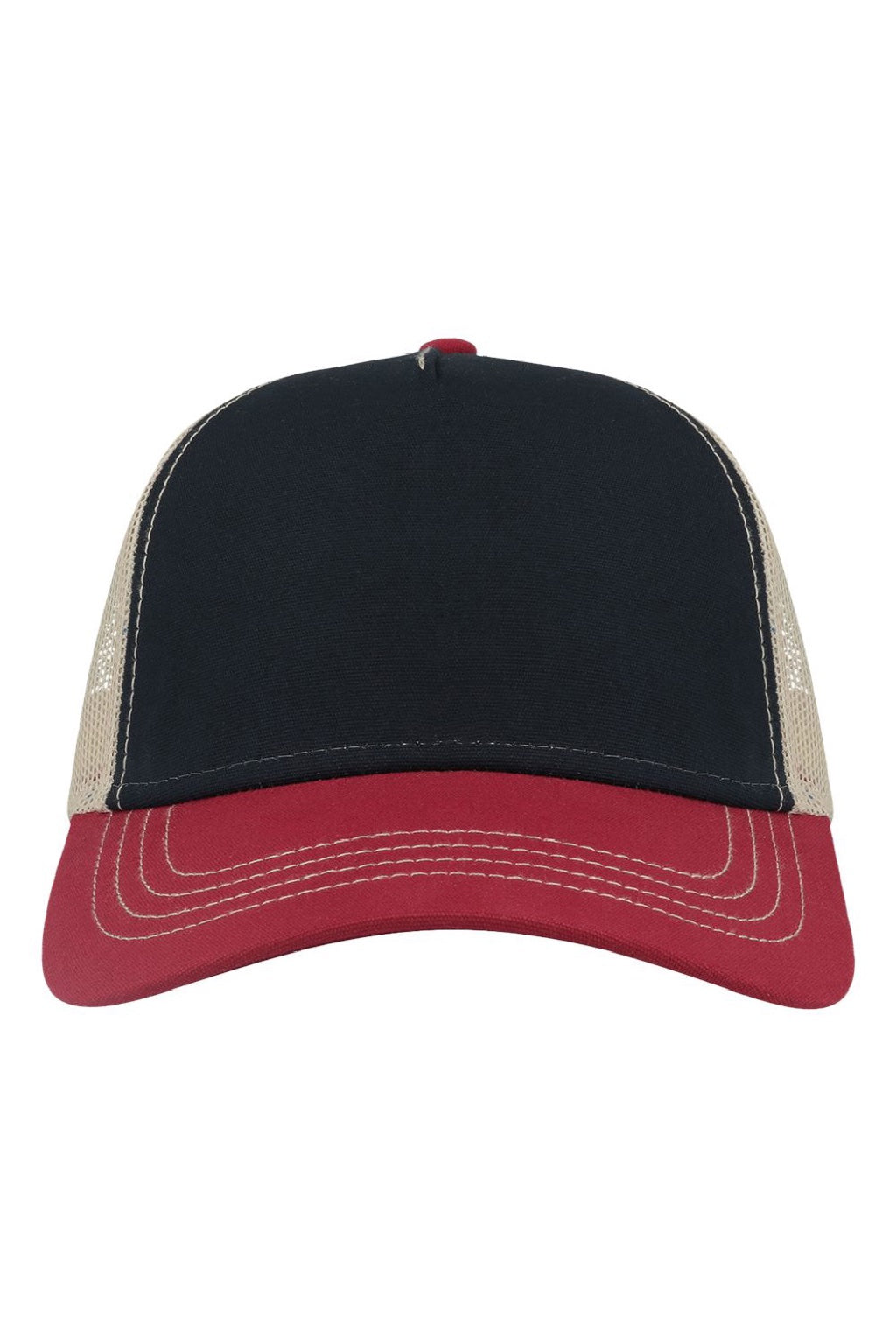 Atlantis Hats RAPPER Mens Sustainable Canvas Adjustable Hat Navy Blue/Burgundy/Khaki Flat Front