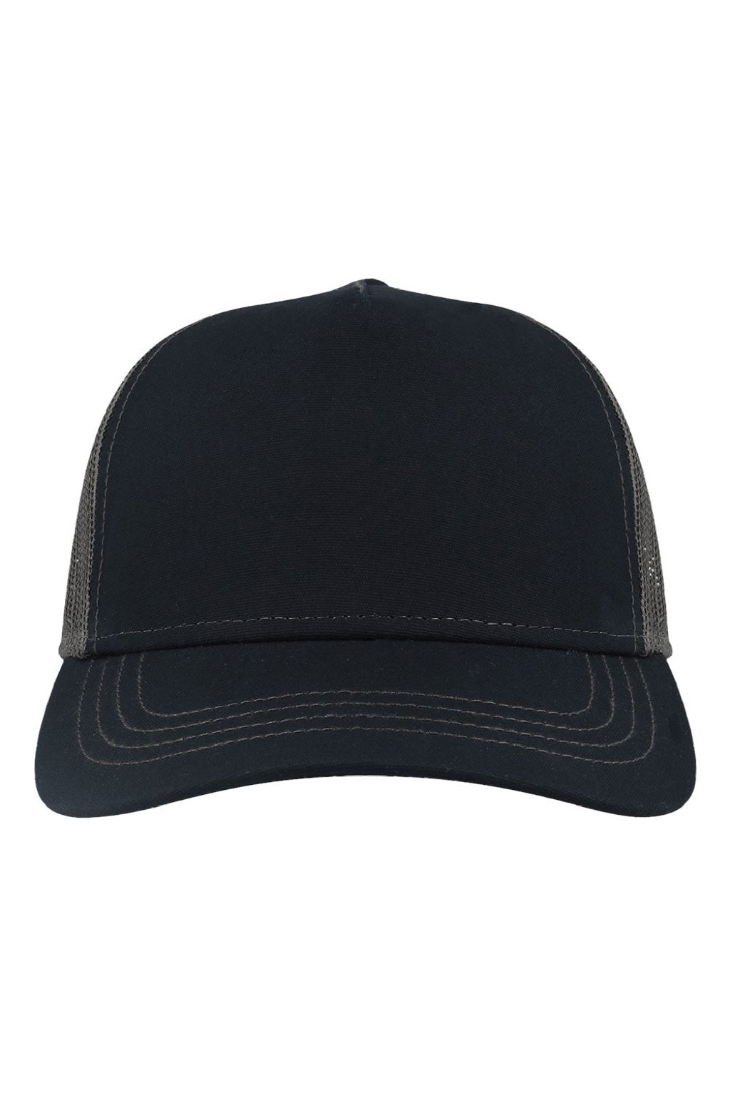 Atlantis Hats RAPPER Mens Sustainable Canvas Adjustable Hat Navy Blue/Dark Grey Flat Front