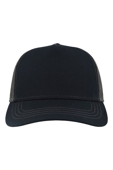 Atlantis Hats RAPPER Mens Sustainable Canvas Adjustable Hat Navy Blue/Dark Grey Flat Front