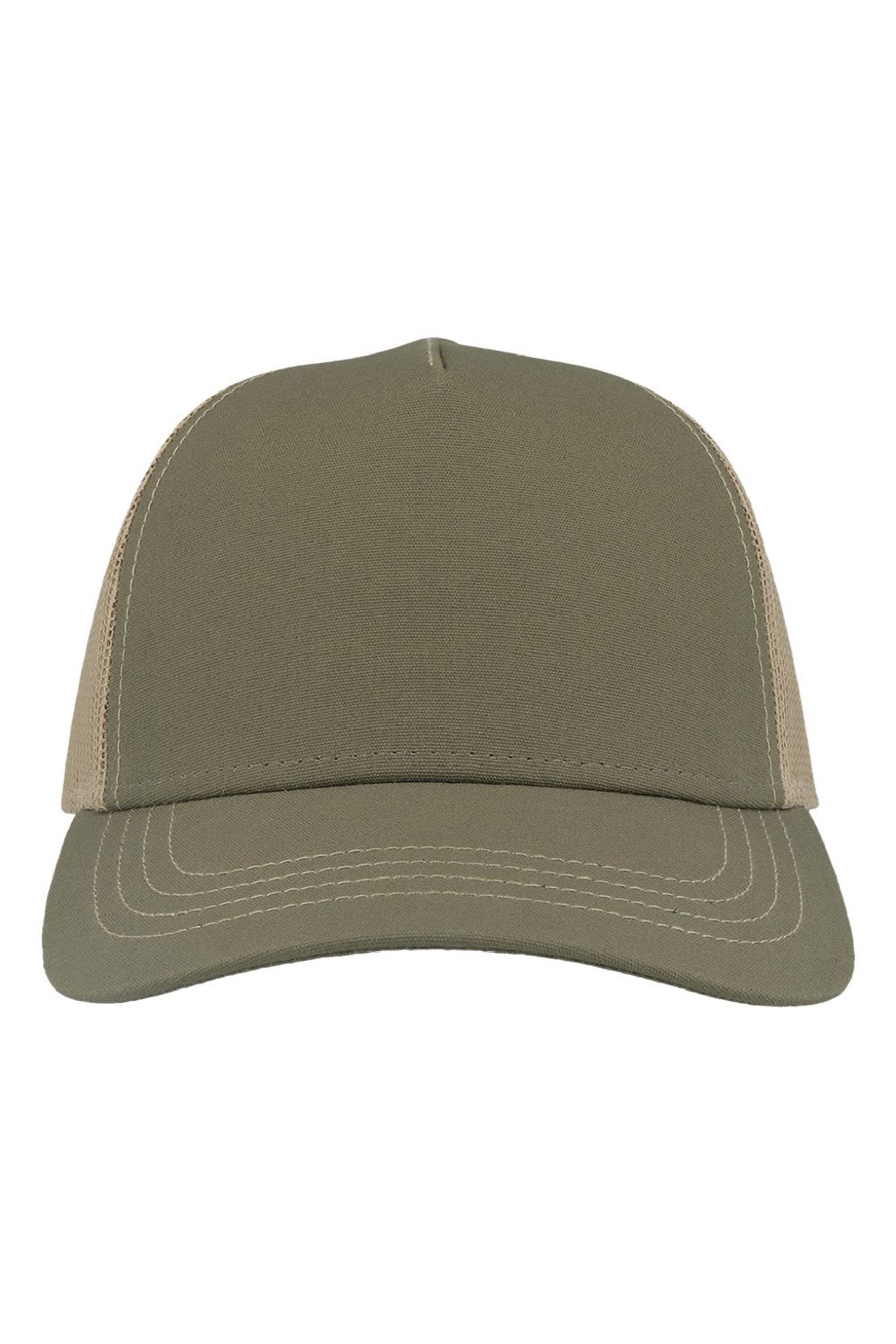 Atlantis Hats RAPPER Mens Sustainable Canvas Adjustable Hat Olive Green/Khaki Flat Front
