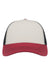Atlantis Hats RAPPER Mens Sustainable Canvas Adjustable Hat White/Burgundy/Black Flat Front