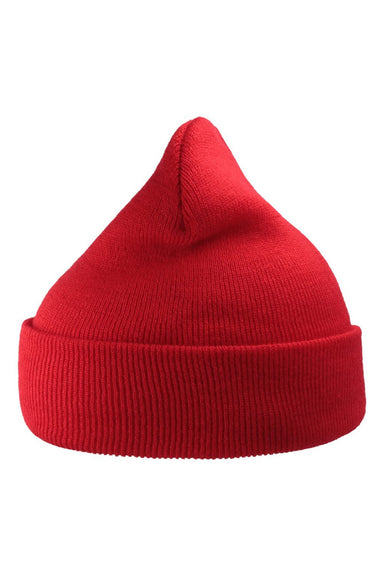 Atlantis Hats WIND Mens Sustainable Beanie Red Flat Front