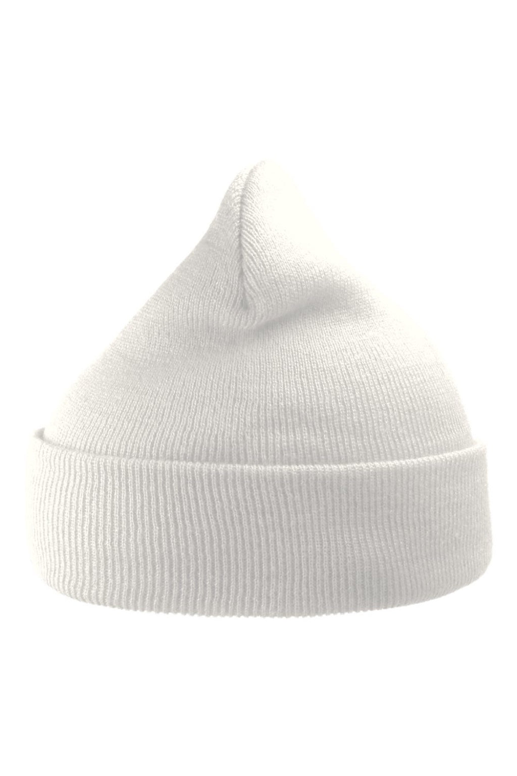Atlantis Hats WIND Mens Sustainable Beanie White Flat Front