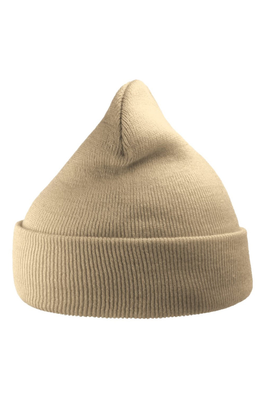 Atlantis Hats WIND Mens Sustainable Beanie Beige Flat Front