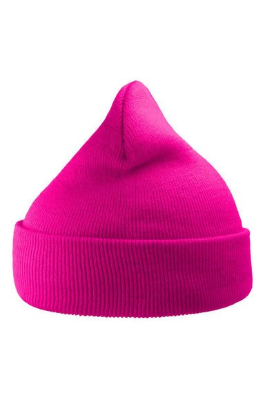 Atlantis Hats WIND Mens Sustainable Beanie Fuchsia Pink Flat Front