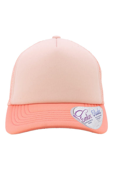 Infinity Her Hats ROSIE Womens Foam Adjustable Trucker Hat Dusty Pink/Pink/Peachy Pink/Butterfly Flat Front