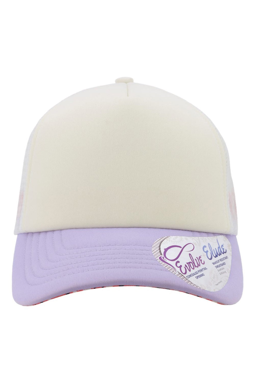 Infinity Her Hats ROSIE Womens Foam Adjustable Trucker Hat Ivory/Lavender Purple Flat Front