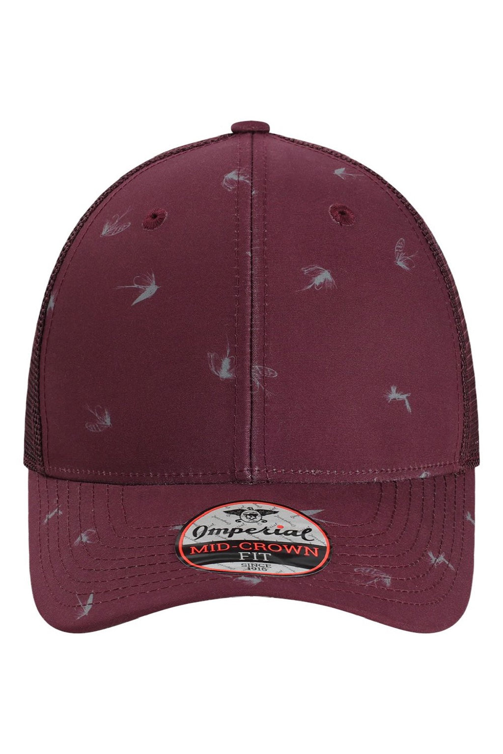 Imperial Hats 4074 Mens The Passenger Side Adjustable Hat Maroon Flat Front