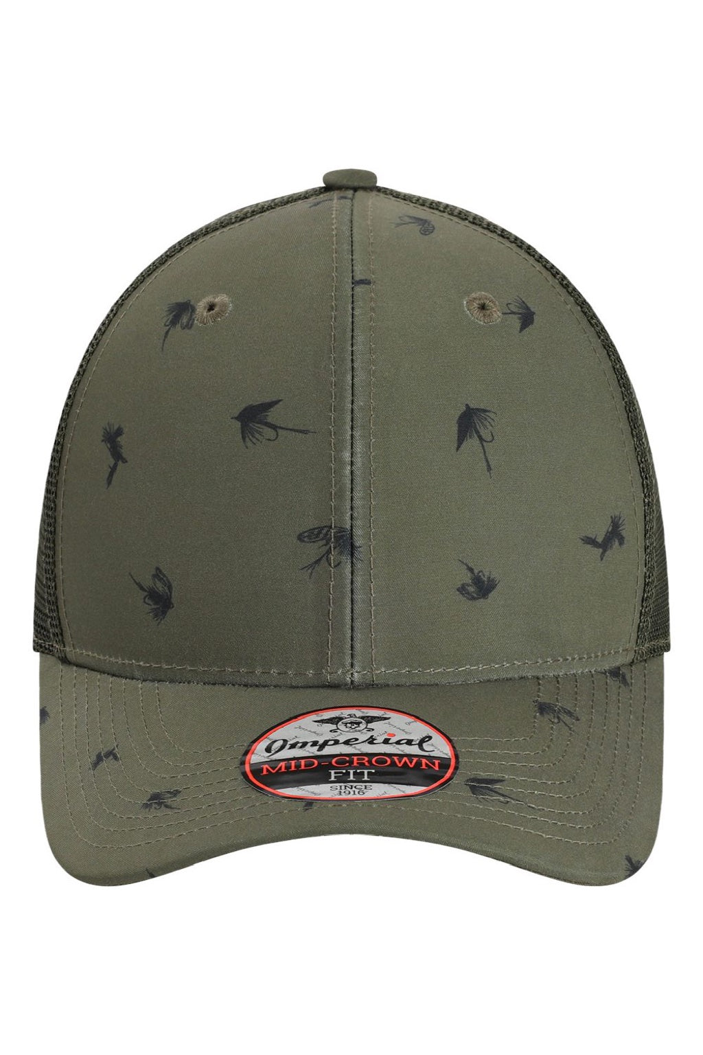 Imperial Hats 4074 Mens The Passenger Side Adjustable Hat Olive Green Flat Front