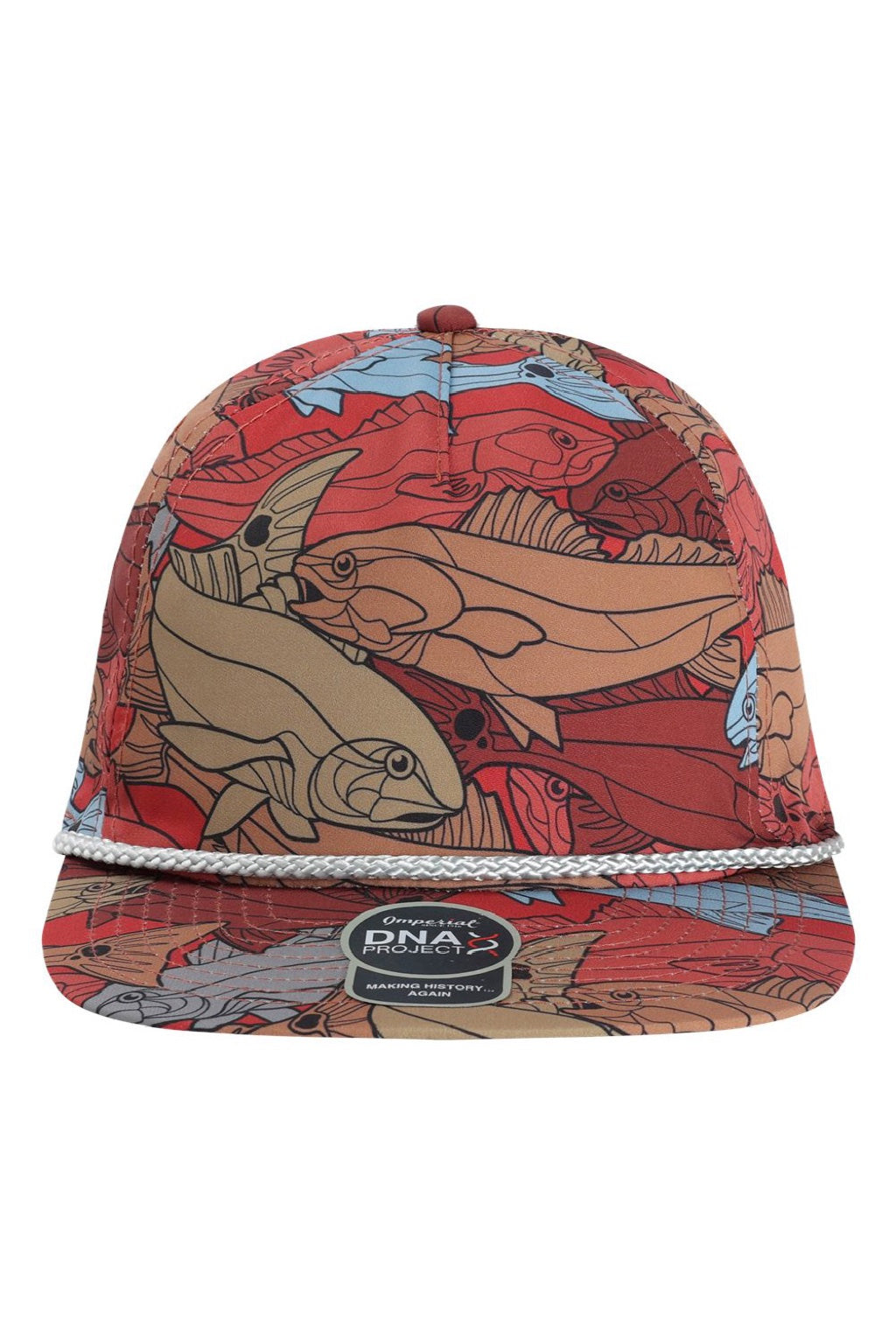 Imperial Hats DNA014 Mens The Golden Hour Adjustable Hat Red/Tan Flat Front