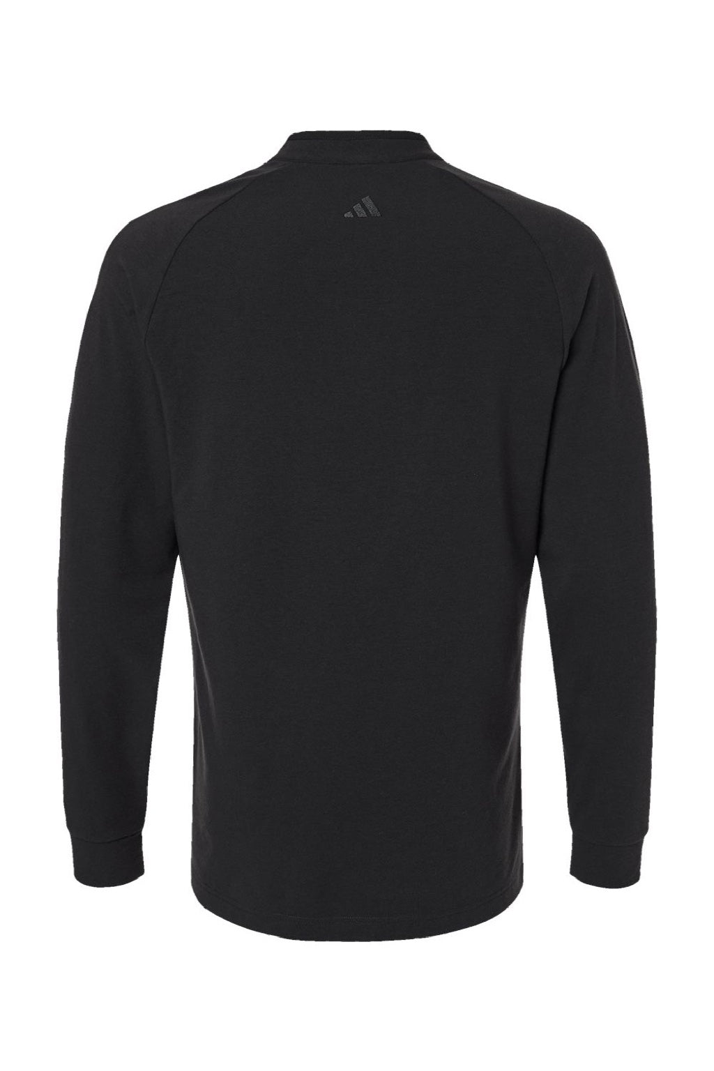Adidas A597 Mens Long Sleeve Henley T-Shirt Black Flat Back