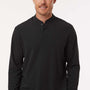 Adidas Mens Moisture Wicking Long Sleeve Henley T-Shirt - Black - New