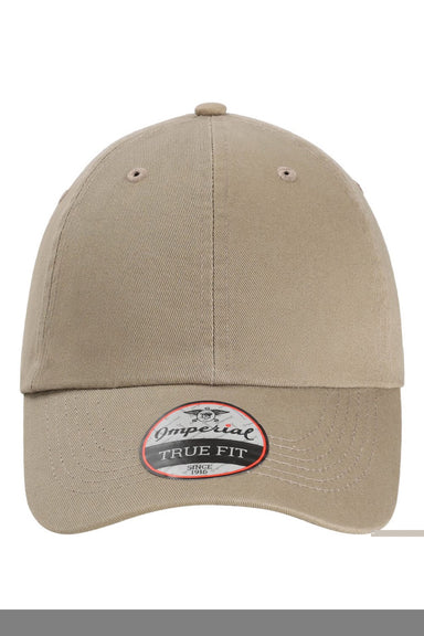 Imperial Hats X210B Mens The Original Buckle Dad Hat Khaki Brown Flat Front