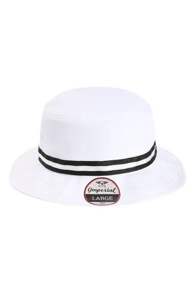 Imperial Hats 1371P Mens The Oxford Performance Bucket Hat White/Black Flat Front