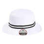 Imperial Hats Mens The Oxford UPF 50+ Performance Bucket Hat - White/Black - New