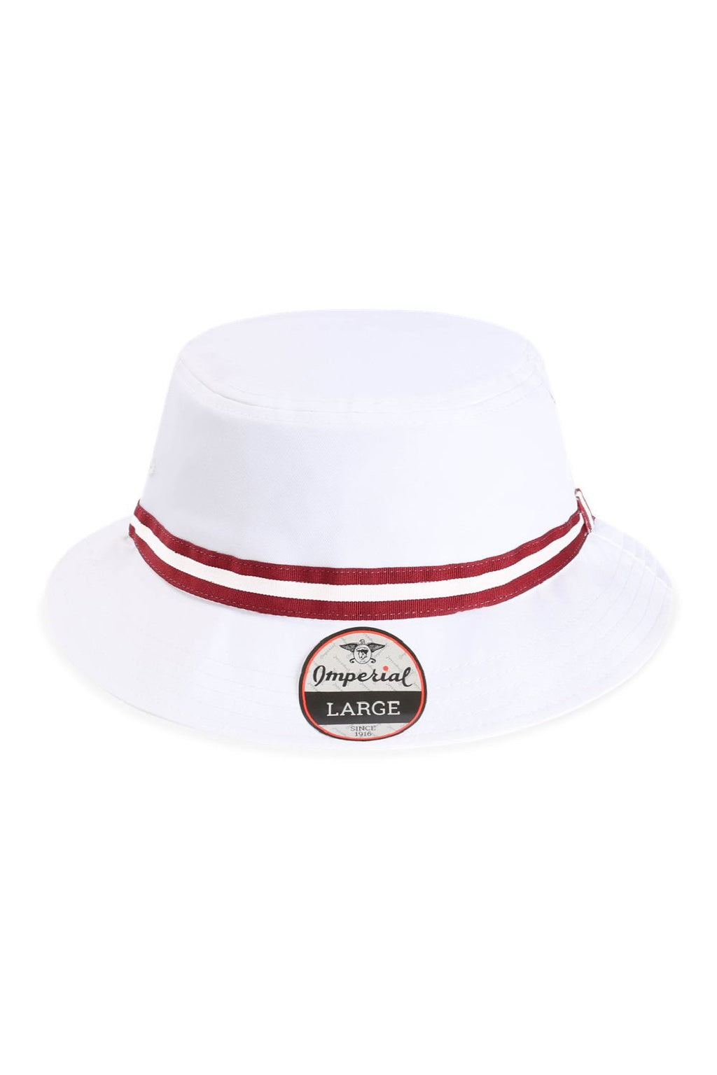 Imperial Hats 1371P Mens The Oxford Performance Bucket Hat White/Maroon Flat Front
