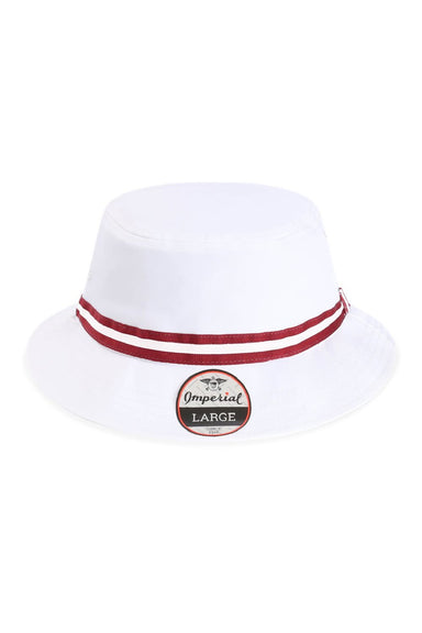 Imperial Hats 1371P Mens The Oxford Performance Bucket Hat White/Maroon Flat Front
