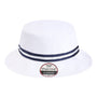 Imperial Hats Mens The Oxford UPF 50+ Performance Bucket Hat - White/Navy Blue - New