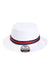 Imperial Hats 1371P Mens The Oxford Performance Bucket Hat White/Navy Blue/Red Flat Front