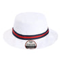 Imperial Hats Mens The Oxford UPF 50+ Performance Bucket Hat - White/Navy Blue/Red - New