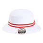 Imperial Hats Mens The Oxford UPF 50+ Performance Bucket Hat - White/Red - New
