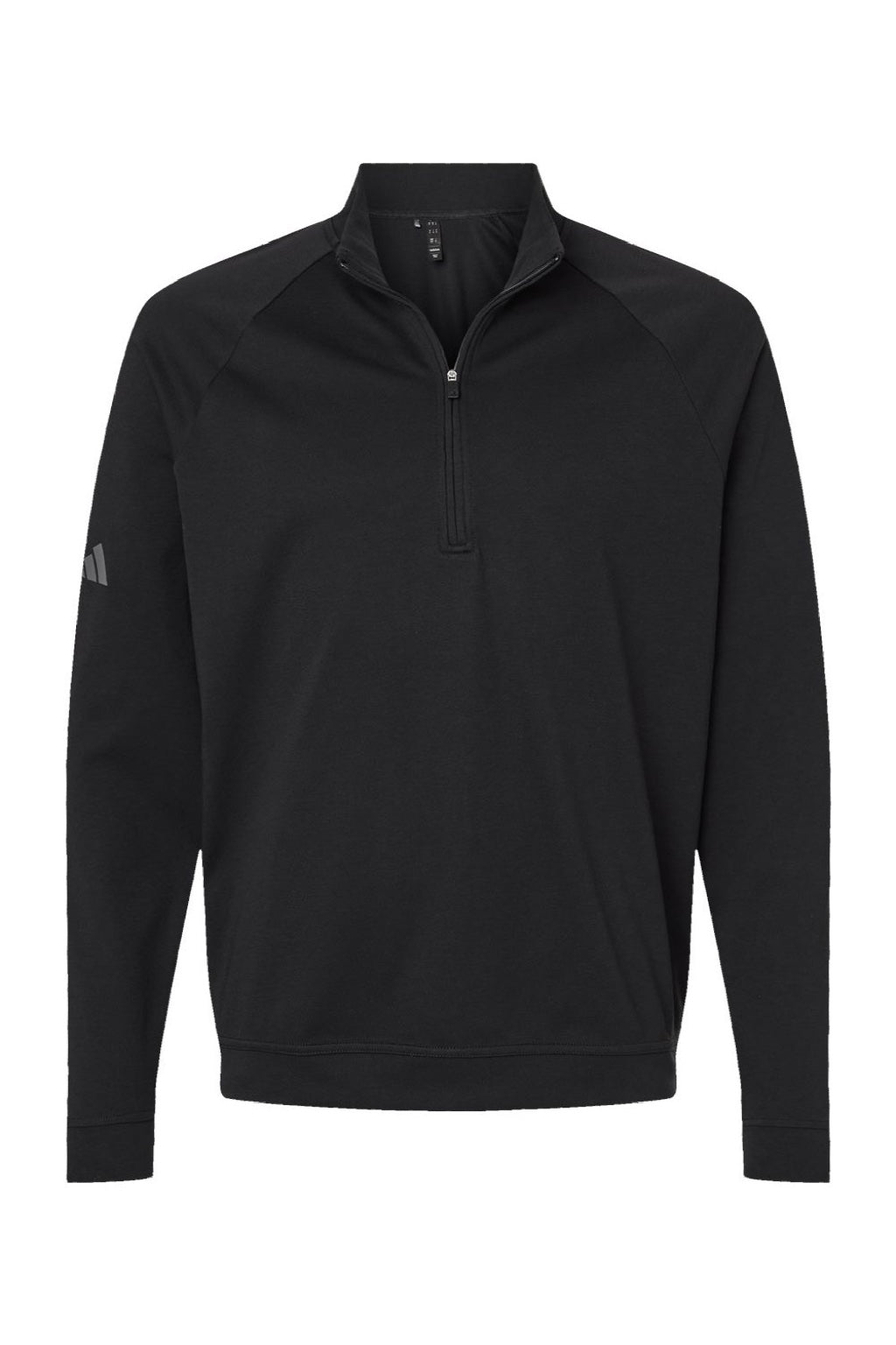 Adidas A598 Mens Club 1/4 Zip Sweatshirt Black Flat Front
