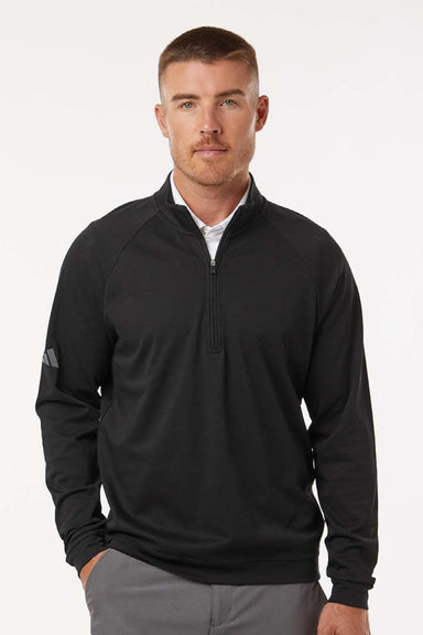 Adidas A598 Mens Club 1/4 Zip Sweatshirt Black Model Front