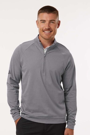 Adidas A598 Mens Club 1/4 Zip Sweatshirt Grey Model Front
