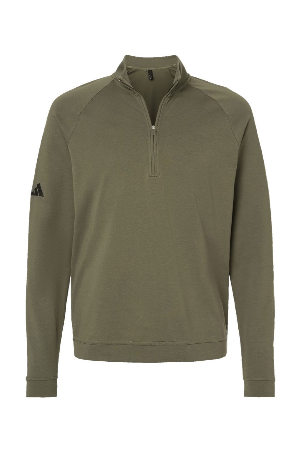 Adidas A598 Mens Club 1/4 Zip Sweatshirt Olive Strata Flat Front