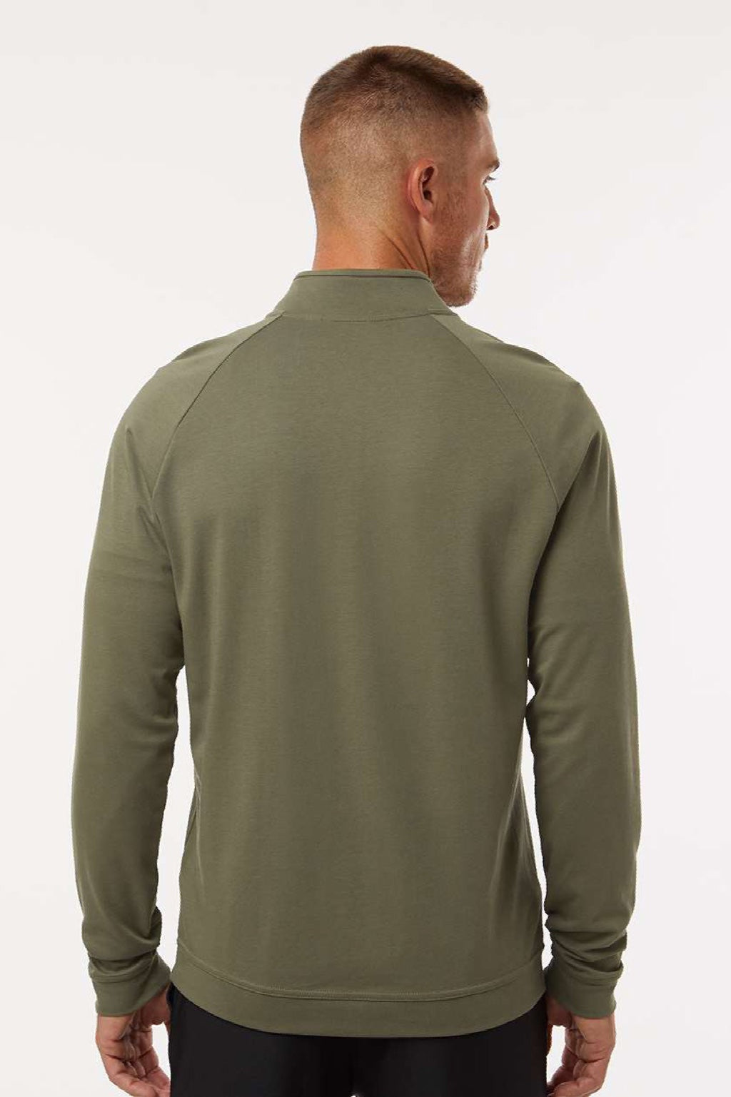 Adidas A598 Mens Club 1/4 Zip Sweatshirt Olive Strata Model Back